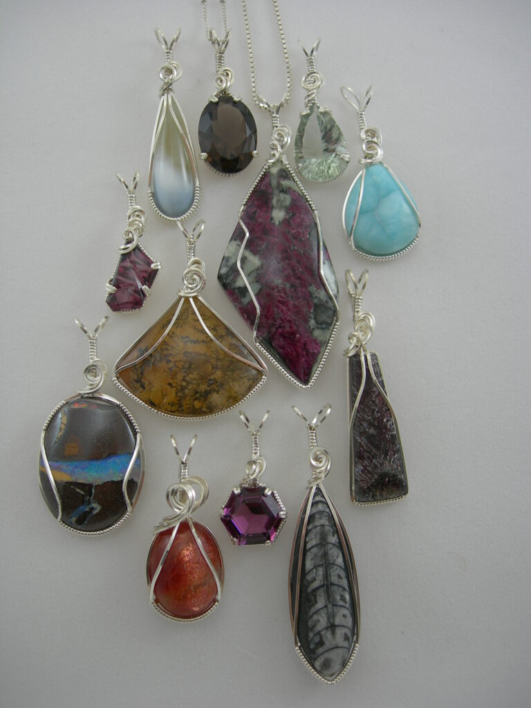 Sterling silver deals pendants with stones